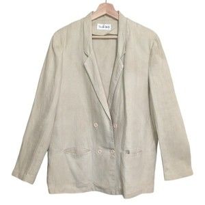 Vintage Diane Von Furstenburg Linen Jacket Blazer Size 16